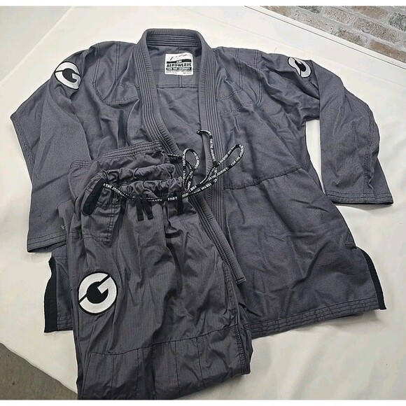 Gold Other - Gold BJJ Aeroweave  Lightweight Gray BJJ Gi Uniform Set A3H 100% Cotton
